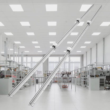 Linear Guide Rail Set, SBR20 1800mm, 2 PCS 70.9 in/1800 mm SBR20 Guide Rails and 4 PCS SBR20UU Slide Blocks, Linear Rails and Bearings Kit for Automated Machines DIY Project CNC Router Machines