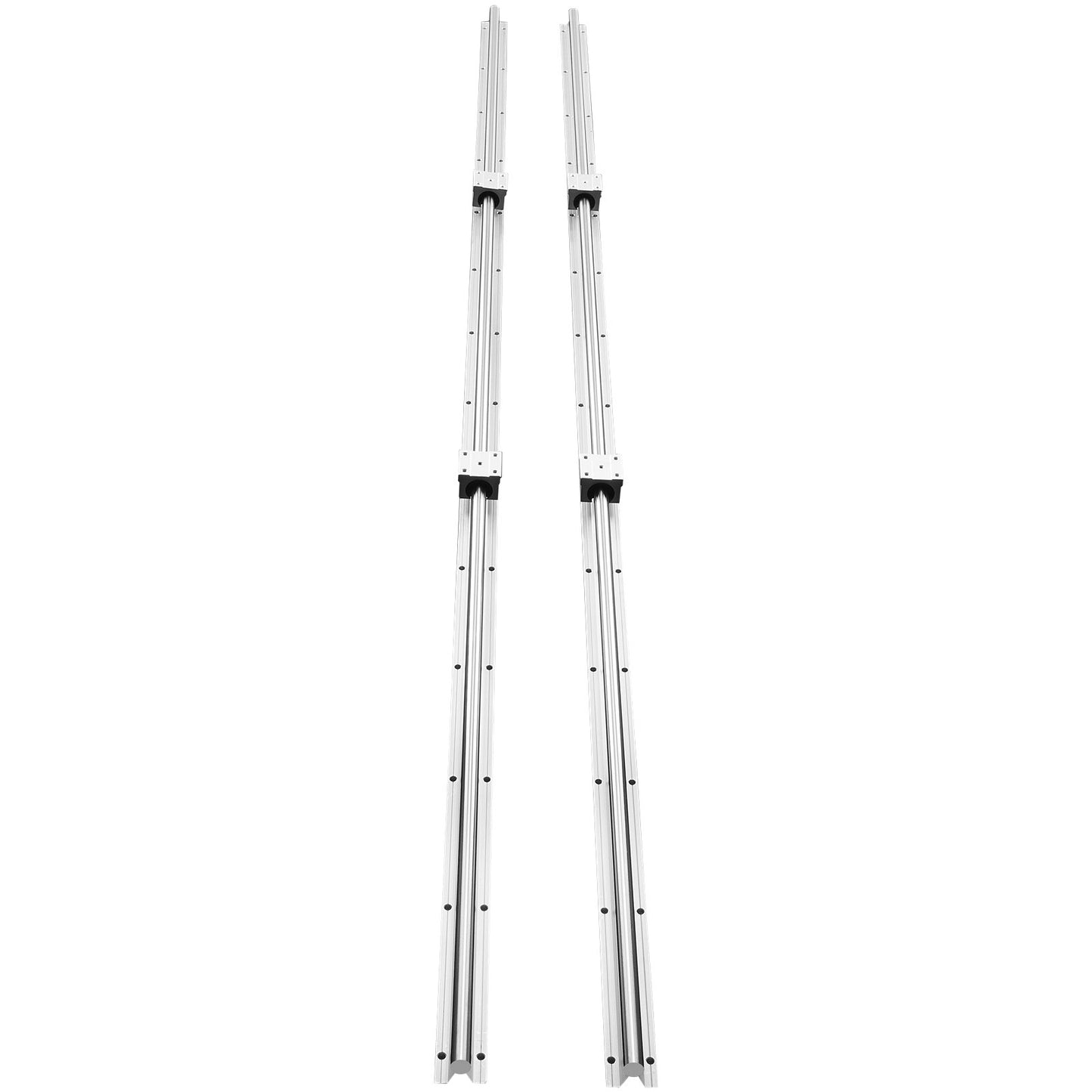 Linear Guide Rail Set, SBR20 1800mm, 2 PCS 70.9 in/1800 mm SBR20 Guide Rails and 4 PCS SBR20UU Slide Blocks, Linear Rails and Bearings Kit for Automated Machines DIY Project CNC Router Machines