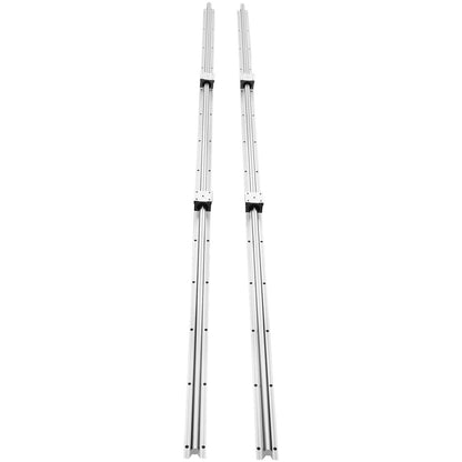 Linear Guide Rail Set, SBR20 1800mm, 2 PCS 70.9 in/1800 mm SBR20 Guide Rails and 4 PCS SBR20UU Slide Blocks, Linear Rails and Bearings Kit for Automated Machines DIY Project CNC Router Machines