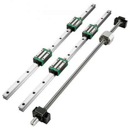Linear Guide Rail 2Pcs HGR20-1500mm Linear Slide Rail with 1Pcs RM1605-1500mm Ballscrew with BF12/BK12 Kit Linear Slide Rail Guide Rail Square For DIY CNC Routers Lathes Mills