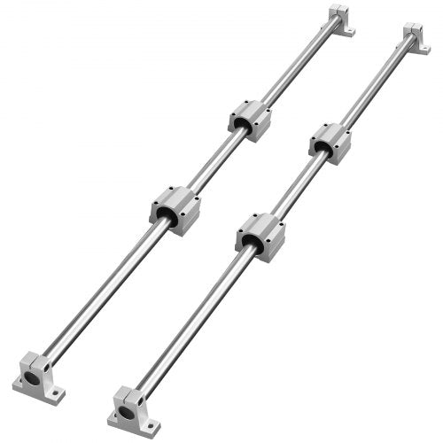 Linear Guide Rail Set, SFC20 1200mm, 2 PCS 47.2 in/1200 mm SFC20 Guide Rails 4 PCS SC20 Slide Blocks 4 PCS Rail Supports, Linear Rails and Bearings Kit for Automated Machines CNC DIY Project