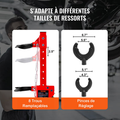 Strut Spring Compressor, 4.5 Ton/4499.6 kg Hydraulic Jack Capacity, 1 Ton Rated Compression Force, Auto Strut Coil Spring Compressor Tool, Hydraulic Spring Compressor for Strut Spring Removing