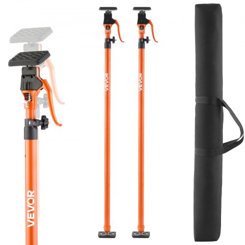 Cabinet Jack Support Pole, 2-Pack, 125-291 cm Steel Telescopic Quick Support Rod, Adjustable 3rd Hand System up to 90 kg Capacity for Installing Cabinets, Lifting Drywall, Cargo Bars