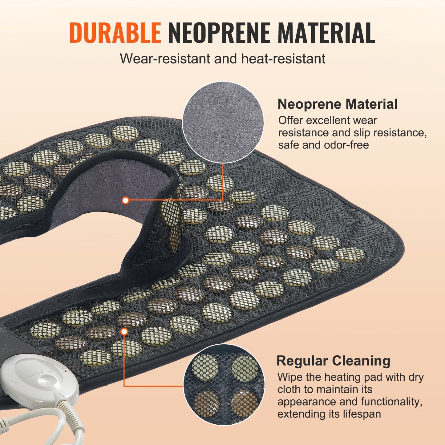 Far Infrared Heating Pad, 54 Natural Jade & 30 Tourmaline Stones Heating Pad for Neck & Shoulder Pain Relief, 103 - 159 ℉ Heating Pad with Smart Controller & Auto-Off, Ideal Gift for Mom Dad