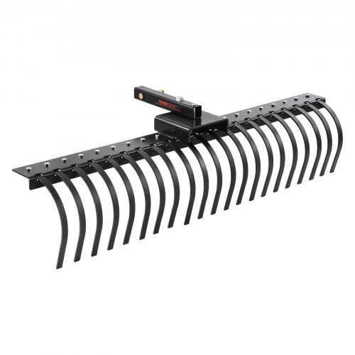 Tow Behind Landscape Rake, 60" Tow Dethatcher with 21 Steel Coil Tines, Lawn Dethatcher Rake Attaches to 48" or 60" Toolbars and 3-point Suspension Systems, for Leaves, Pine Needles, and Grass