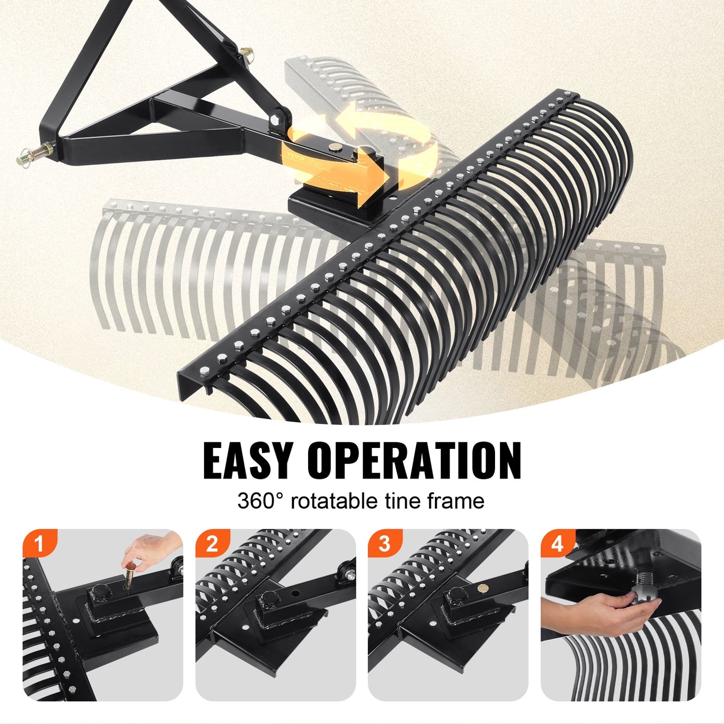 Bogsera bakom vertikalskärare 60"/152,4 cm 3-punkts vertikalskärare med tillbehör