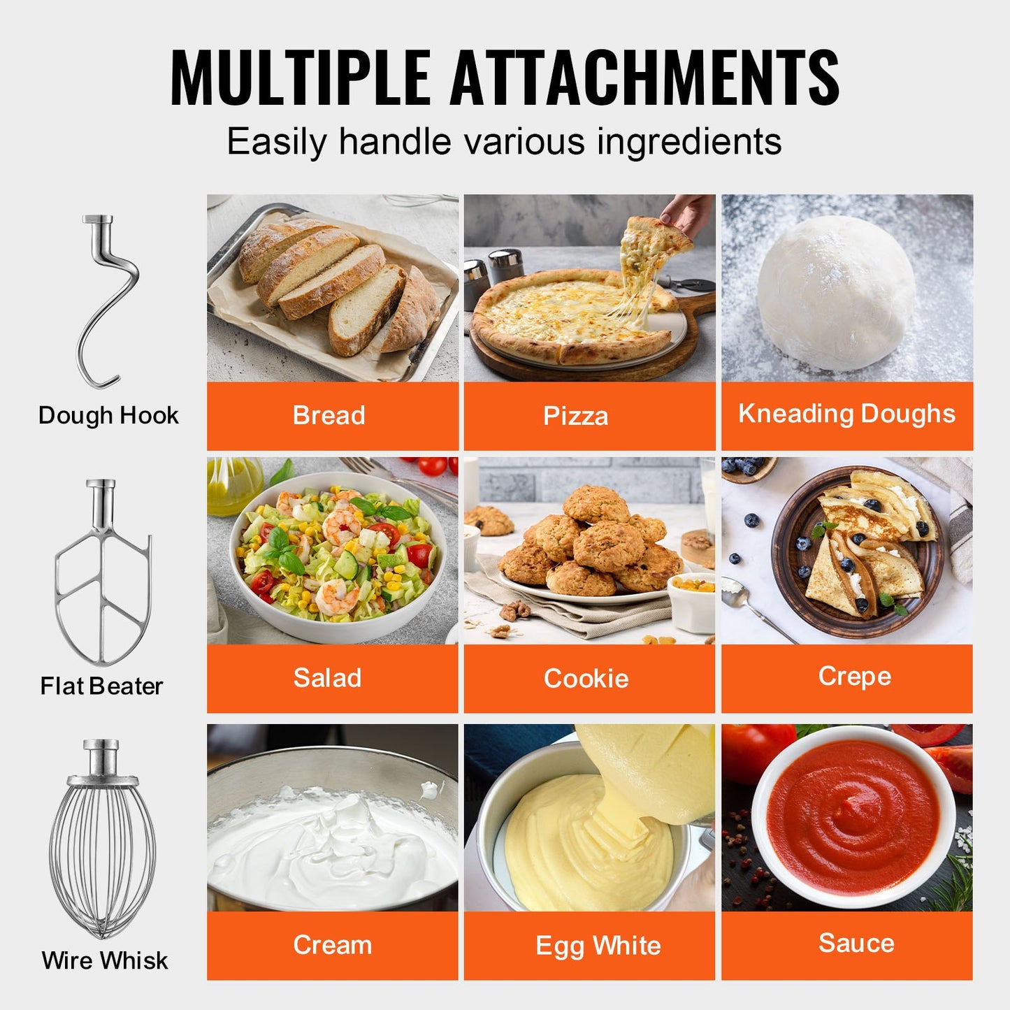 Commercial Food Mixer, 28.5L Commercial Stand Mixer with 3 Adjustable Speeds, 1100W Dough Mixer with Stainless Steel Bowl and 3 Mixing Attachments, Ideal for Restaurant, Bakery, Pastry shop, Caf