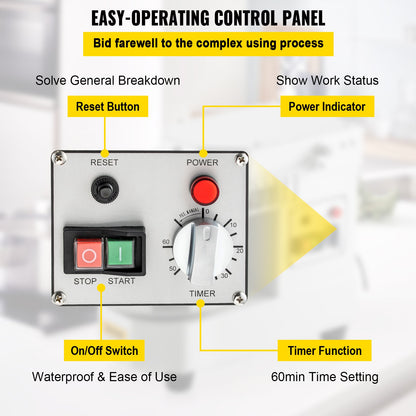 Kommersiell degmatare Spiraldegblandare med 8 liters skål i rostfritt stål