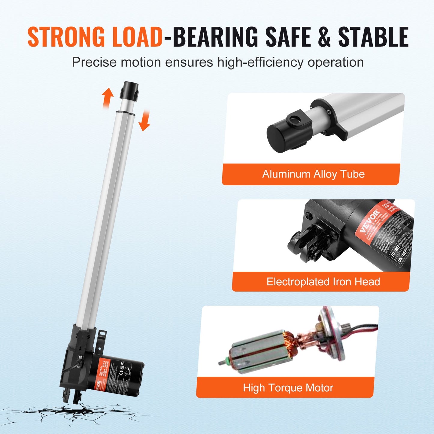 Linjär ställdon 12V 40,6 cm Kraftig 598,8 kg/6000N 0,5 cm/s IP44-skydd