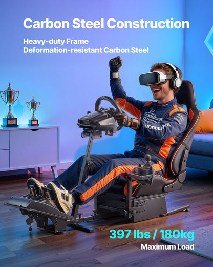Stativ för racingratt, kraftigt rattstativ för simulatorcockpit, passar Logitech G25, G27, G29, G920, G923, Thrustmaster T300RS, TX F458, T500RS, T3PA-PRO (F1/GT) och CSR-pedaler