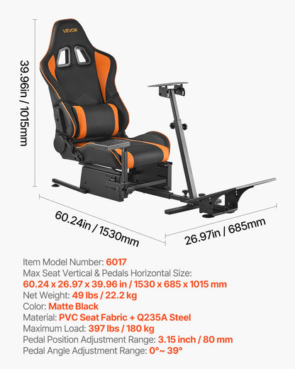 Stativ för racingratt, kraftigt rattstativ för simulatorcockpit, passar Logitech G25, G27, G29, G920, G923, Thrustmaster T300RS, TX F458, T500RS, T3PA-PRO (F1/GT) och CSR-pedaler