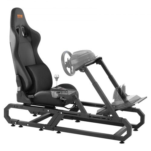 Rattställ för Logitech G923/G920/G29, kraftig stålcockpit för körsimulator - Thrustmaster T248P, rattfäste i höjd och fotpedalvinkel justerbart, maxbelastning 147 kg kompakt