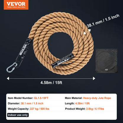 3.8 cm x 457.2 cm Gym Climbing Rope Fitness Strength Training Rope Home Exercise