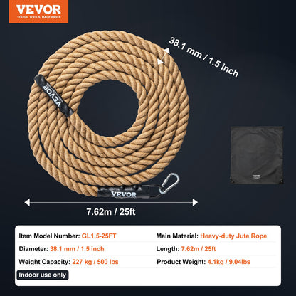 3.8 cm x 762 cm Gym Climbing Rope Fitness Strength Training Rope Home Exercise
