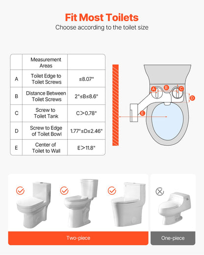 Bidet Attachment for Toilet, Self-Cleaning Bidet Toilet Seat Attachment - Dual Retractable Nozzles, Adjustable Water Pressure, Easily Installed Cold Water Sprayer for Rear Feminine Wash, White