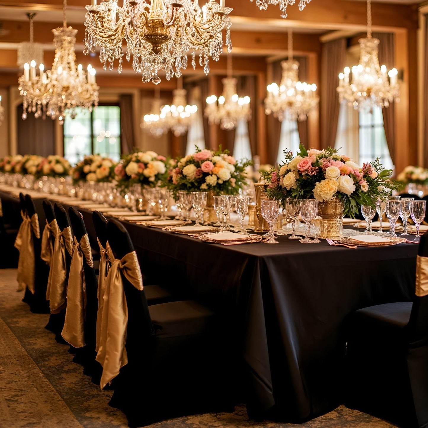 Överdrag i stretchig spandex för fällbara stolar, universellt monterat välvt framöverdrag, avtagbara tvättbara skyddande överdrag, för bröllop, högtid, bankett, fest, firande, middag (50 st svarta)