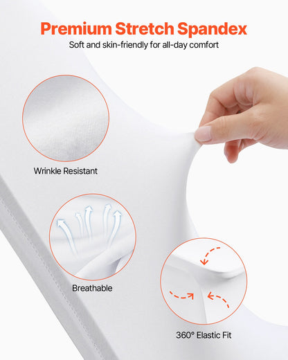 Hopfällbara stolsöverdrag i stretchig spandex, universellt monterat stolsöverdrag, avtagbara tvättbara skyddande överdrag, för bröllop, högtid, bankett, fest, firande, middag (30 st vita)