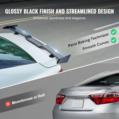 GT Wing Car Spoiler, 57.9 inch Spoiler, Compatible with 2018-2023 Camry, High Strength ABS Material, Baking Paint, Car Rear Spoiler Wing, Racing Spoilers for Cars, Glossy Black