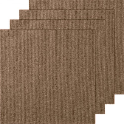 Carpet Tiles Peel and Stick, 18” x 18” Squares Self Adhesive Carpet Floor Tile, Soft Padded Carpet Tiles, Easy Install DIY for Bedroom Living Room Indoor Outdoor (10 Tiles, Dark Brown)