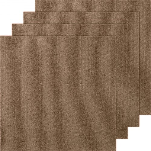 Carpet Tiles Peel and Stick, 18” x 18” Squares Self Adhesive Carpet Floor Tile, Soft Padded Carpet Tiles, Easy Install DIY for Bedroom Living Room Indoor Outdoor (10 Tiles, Dark Brown)