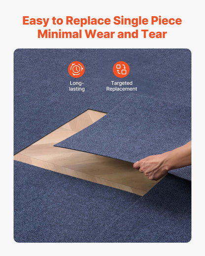 Mattplattor 610x610 mm, 15-pack skalbar och självhäftande fyrkantig matta, självhäftande kommersiellt golv mjuk vadderad för sömlöst överdrag 5,6㎡, enkel gör-det-själv-ersättning för vardagsrums- och kontorsrum, grå