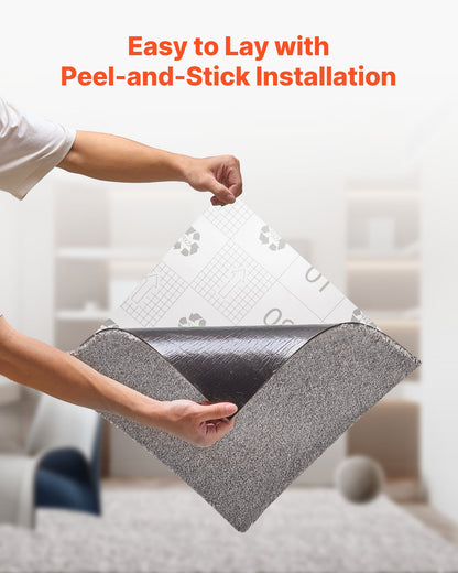 Carpet Tiles 457x457 mm, 10 Pack Carpet Square Rug Detachable & Damage-free, Self Adhesive Home Floor Soft Plush Padded for 2.1㎡ Coverage, Easy DIY for Living Room & Bedroom, Dark Brown