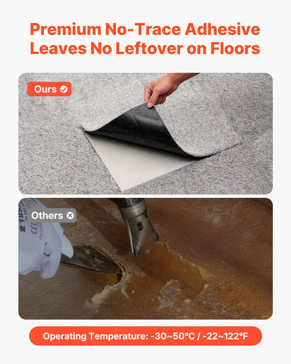 Carpet Tiles 457x457 mm, 10 Pack Carpet Square Rug Detachable & Damage-free, Self Adhesive Home Floor Soft Plush Padded for 2.1㎡ Coverage, Easy DIY for Living Room & Bedroom, Dark Brown
