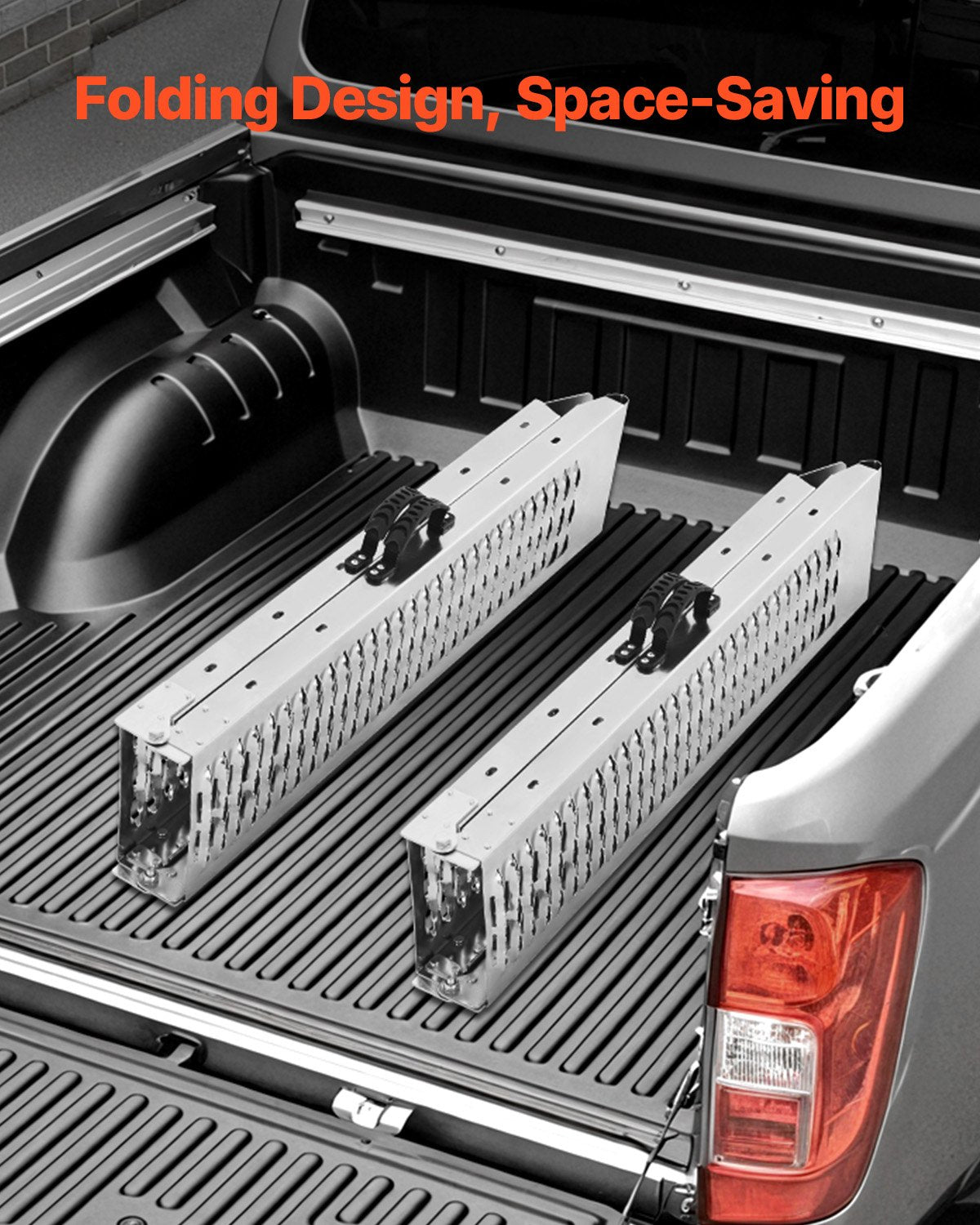 Stålramper, 1000 lbs, 2 st kraftiga ramper med bredare rampyta, universell stabil lastramp med handtag, passar för ATV, UTV, motorcykel, elcykel, etc.