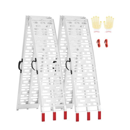 Aluminiumramper, 1500 lbs, 2 st kraftiga ramper med bredare rampyta, universell stabil lastramp med handtag, passar för ATV, UTV, motorcykel, elcykel, etc.