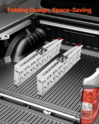 Aluminiumramper, 1500 lbs, 2 st kraftiga ramper med bredare rampyta, universell stabil lastramp med handtag, passar för ATV, UTV, motorcykel, elcykel, etc.