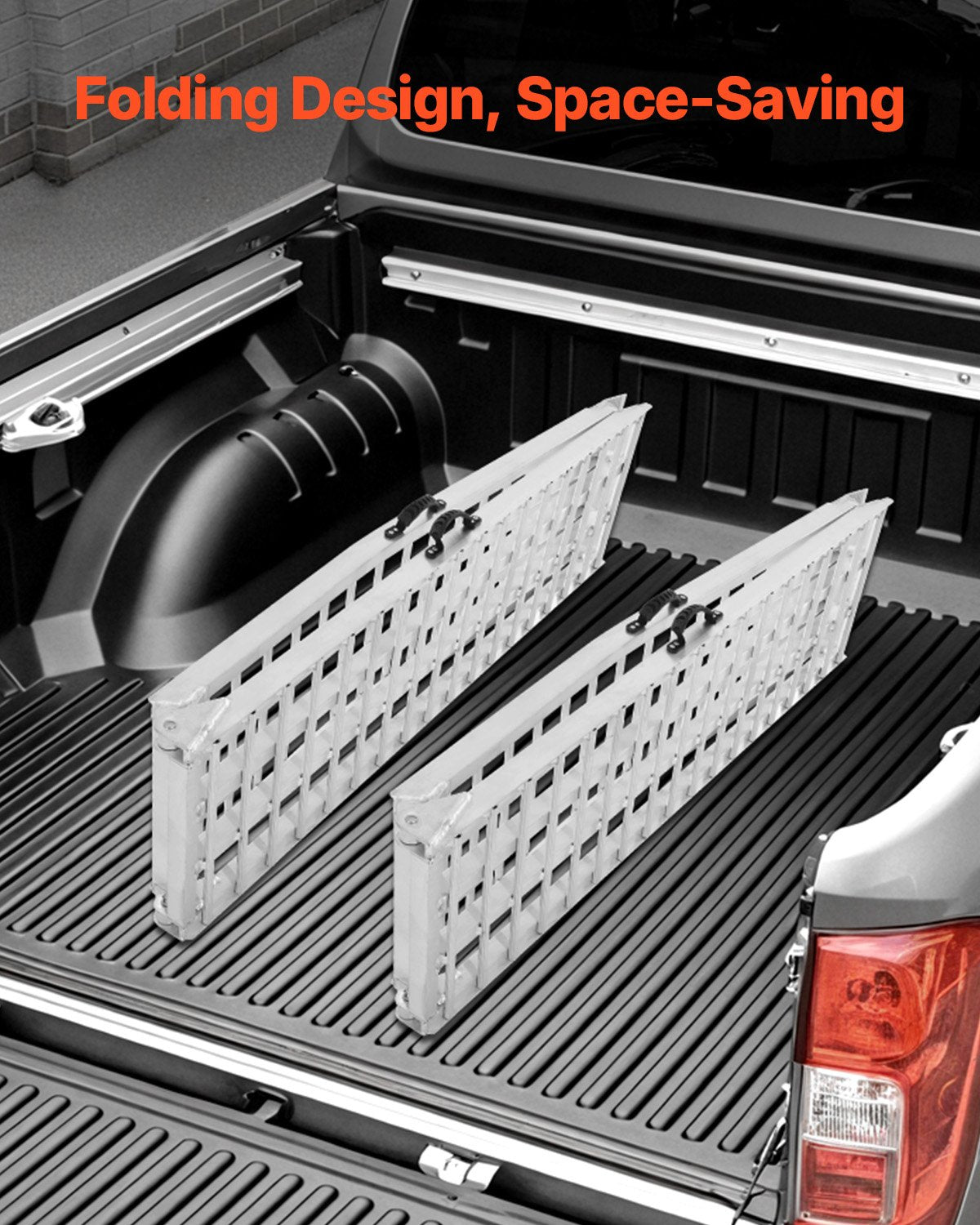 Aluminiumramper, 2000 lbs, 2 st kraftiga ramper med bredare rampyta, universell stabil lastramp med handtag, passar för ATV, UTV, motorcykel, elcykel, etc.