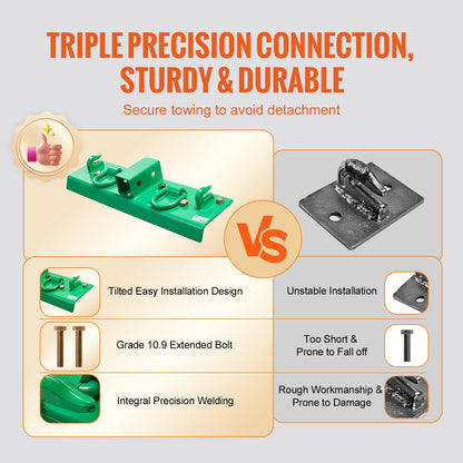 5/16" traktorskopkrok med surrningsring, smidd stålklass 70, kraftig bultad gripkrok med bakplatta, kompatibel med traktorskopa, husbil, UTV, lastbil, maximal brottstyrka 12 000 lbs