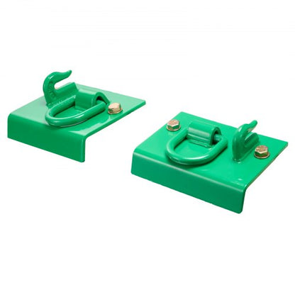 5/16" traktorskopkrok med surrningsring, smidd stålklass 70, 2-pack bultmonterade gripkrokar med bakplatta, kompatibel med traktorskopa, husbil, UTV, lastbil, maximal brottstyrka 12 000 lbs, grön