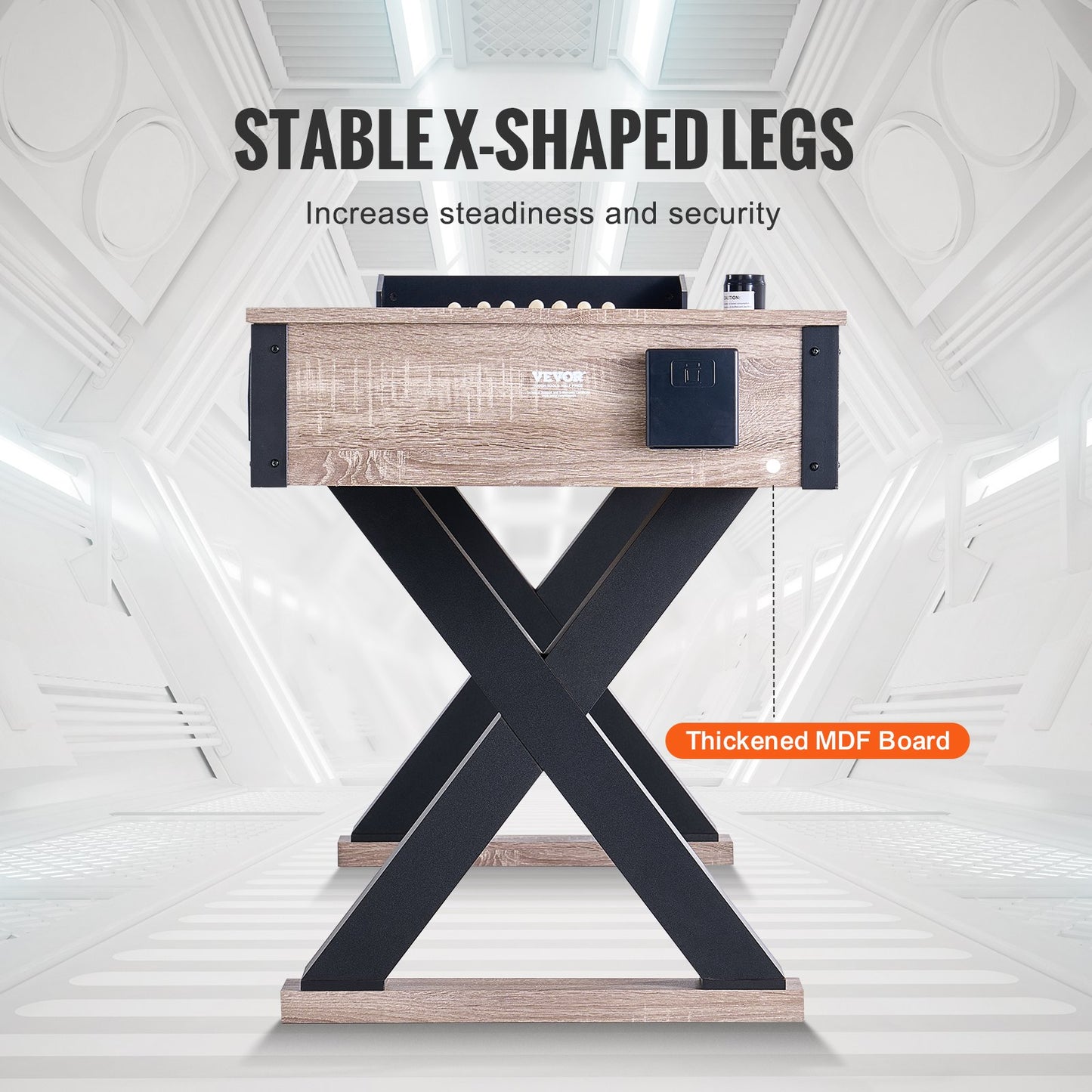 Shuffleboard Table, 9 ft LED Light Up Shuffleboard for Family Game Room, 2 in 1 Shuffleboard and Bowling Combo Game Set, with Scratch-Resistant Playfield, Legs, 8 Pucks, Bowling Set, Wax, Brush