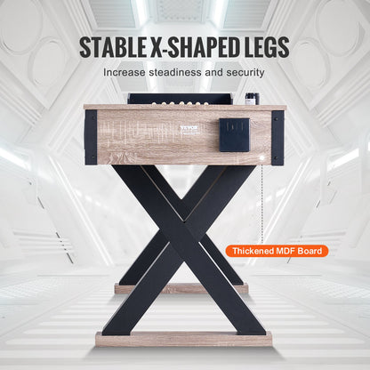 Shuffleboard Table, 9 ft LED Light Up Shuffleboard for Family Game Room, 2 in 1 Shuffleboard and Bowling Combo Game Set, with Scratch-Resistant Playfield, Legs, 8 Pucks, Bowling Set, Wax, Brush