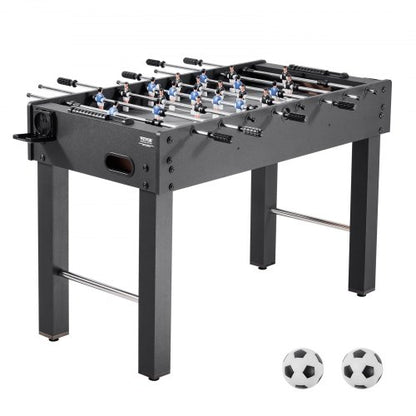 Foosball Table, 121 cm Standard Size Table, Indoor Full Size Foosball Tables for Home, Family, and Game Room, Durable Soccer Set, Includes 2 Balls, Score Keeper, and 2 Cup Holders