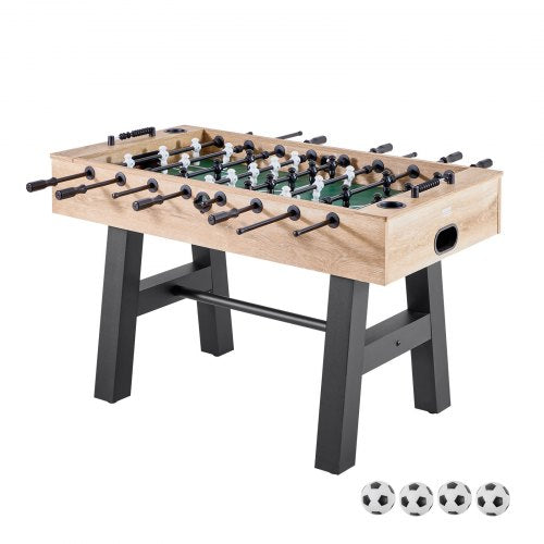 Foosball Table, 140 cm Standard Size Table, Indoor Full Size Foosball Tables for Home, Family, and Game Room, Durable Soccer Set, Includes 4 Balls, Score Keeper, and 2 Cup Holders