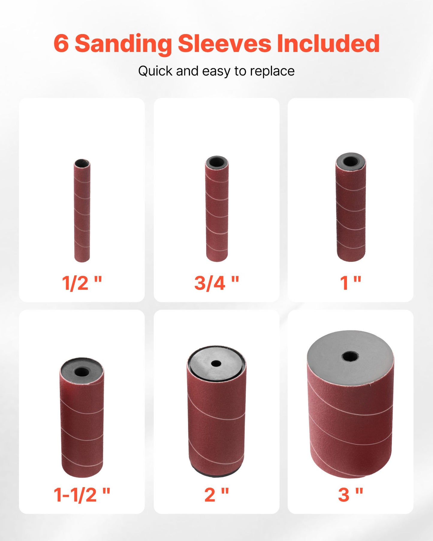Oscillerande spindelslip, 2000 varv/min bänkspindelslip med 6 hylsor (12,7–76,2 mm), 15 mm slaglängd och dammanslutningsport för möbelfinish, hantverksslipning, gör-det-själv-träbearbetning