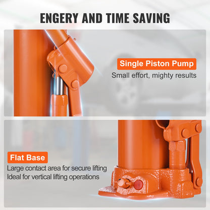 Hydraulic Long Ram Jack, 4 Ton Engine Hoist Cylinder with Single Piston Pump And Flat Base, Hydraulic Ram Cylinder for Engine Lift Hoists, Hydraulic Garage/Shop Cranes, Mechanical, Farm
