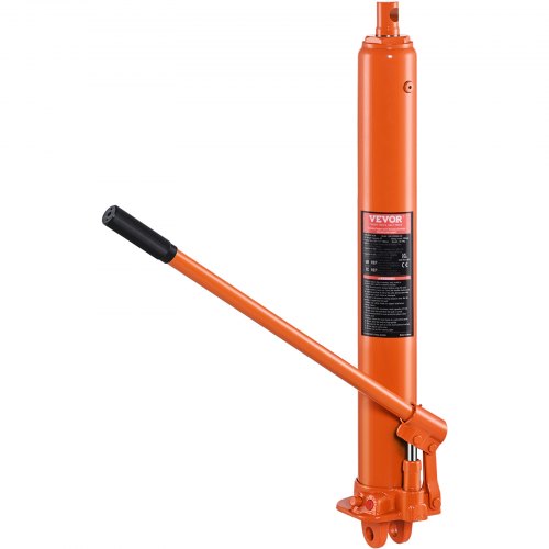 Hydraulisk domkraft med lång kolv, 8 tons motorlyftcylinder med enkelkolvspump och gaffelbas, Hydraulisk kolvcylinder för motorlyft, Hydrauliska garage-/verkstadskranar, Mekanisk, Lantbruk