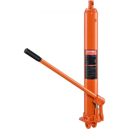 Hydraulisk domkraft med lång kolv, 8 tons motorlyftcylinder med enkelkolvspump och gaffelbas, Hydraulisk kolvcylinder för motorlyft, Hydrauliska garage-/verkstadskranar, Mekanisk, Lantbruk
