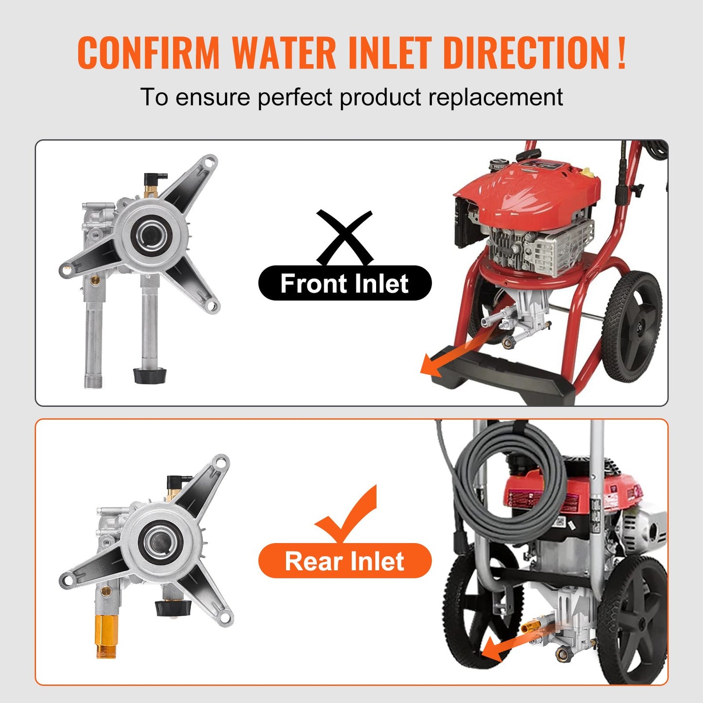 Högtryckstvättspump, 22 mm (7/8 tum) axel vertikal, 227 bar (3300 PSI), 11 l/min (3,0 GPM), reservpumpsats för högtryckstvätt med 5 munstycken, hårdvara och sifonrör, kompatibel med RYOBI, Honda, Briggs och Stratton
