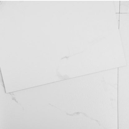Självhäftande vinylgolvplattor 12 x 12 tum, 50 plattor 1,5 mm tjocka, självhäftande, vit marmorstruktur, gör-det-själv-golv för kök, matsal, sovrum och badrum, enkelt för heminredning