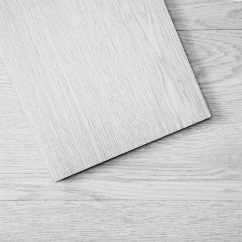 Self Adhesive Vinyl Floor Tiles 36 x 6 inch, 36 Tiles 2.5mm Thick Peel & Stick, Light Gray Wood Grain DIY Flooring for Kitchen, Dining Room, Bedrooms & Bathrooms, Easy for Home Decor