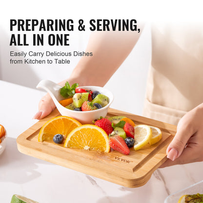 Cutting Board, 3 Pieces, Premium Versatile Bamboo Cutting Board with Food-Grade Oil and Juice Groove,Sturdy & Durable Chopping Board with Built-in Handle, Fit for Display, Chopping & Serving